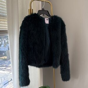SO Women's Plush Teddy Jacket - Deep Green